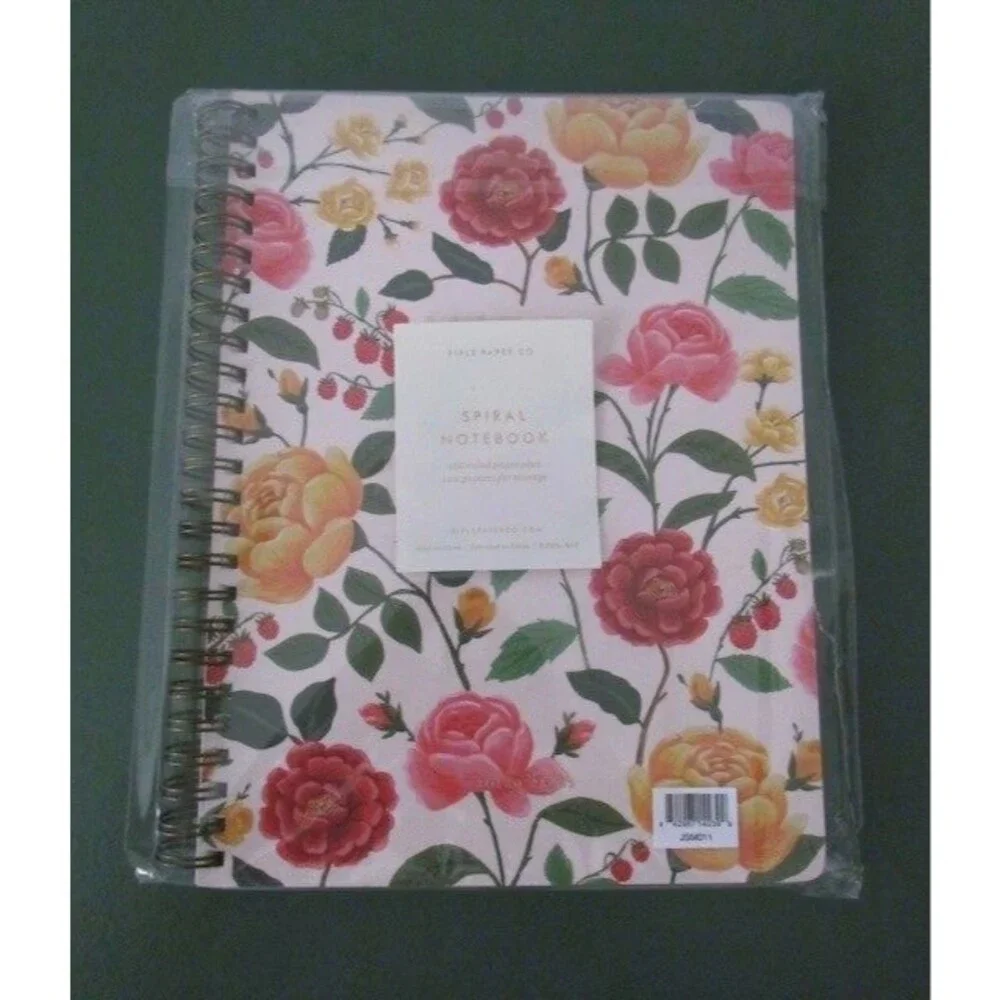 Rifle Paper Notebook & Canvas Fabric Pouch English Rose Motif NEW